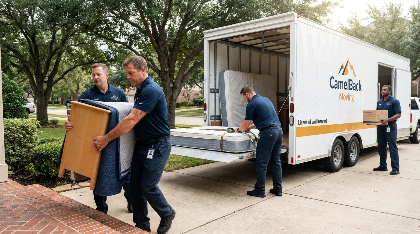 Crew loading residential truck for cross-state move from Townsend, DE